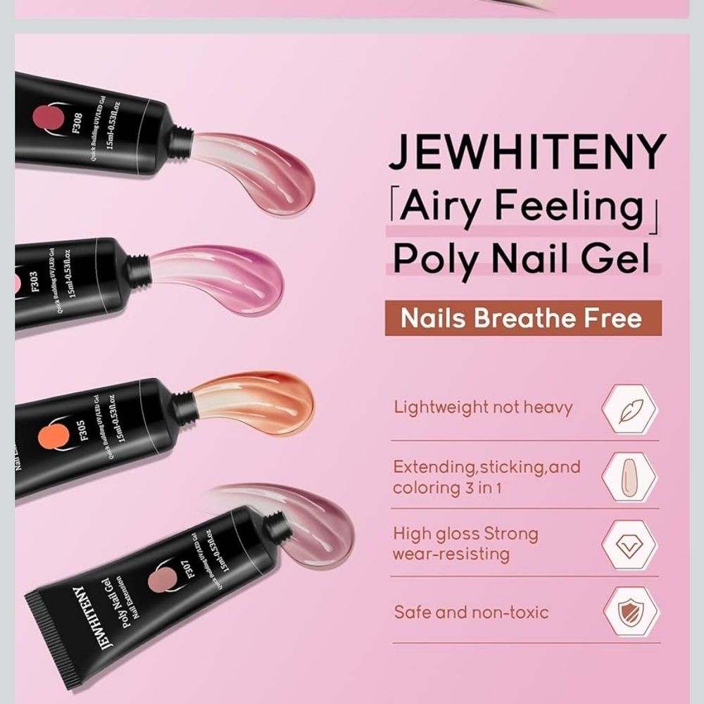 Jewhiteny Poly Gel Nail Kit with Nail Dryer - Picture 7 of 11
